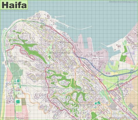 Large detailed map of Haifa