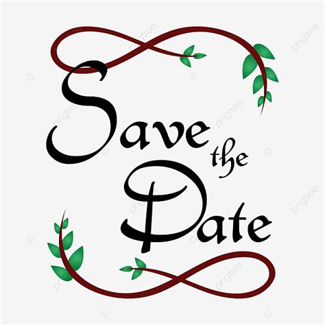 Save The Dates PNG Transparent, Save The Date Font With Ornaments And Leaves Elements, Save The ...