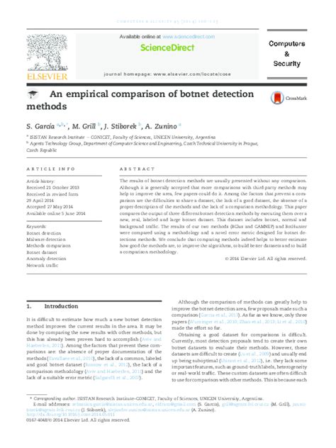 (PDF) An empirical comparison of botnet detection methods