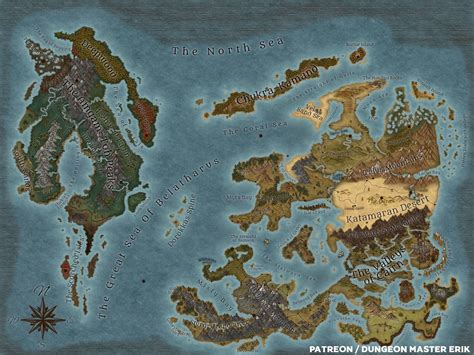 A giant world map I made for a Homebrew world I created based around good and evil gods. This is ...