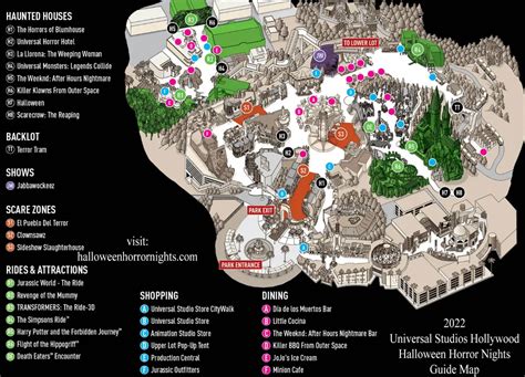 Universal Studios Halloween Horror Nights Map and Brochure (2021 - 2023 ...