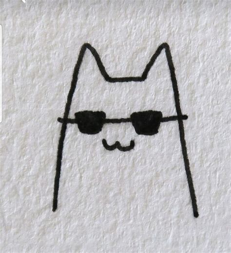 a drawing of a cat with sunglasses on it's face and the caption is ...