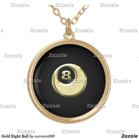 Gold Eight Ball Gold Plated Necklace | Zazzle | Gold plated necklace ...