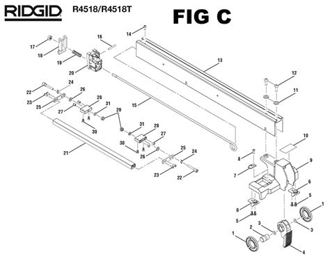 Buy Ridgid R4518 15 Amp 10 in. Table Saw with Folding Stand Replacement Tool Parts | Ridgid ...