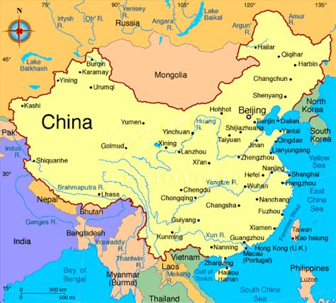 China Maps - China City Map - introduction to China