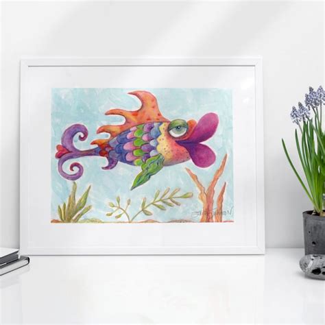 Whimsical Fish Art - Etsy