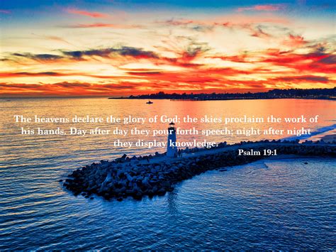 Psalm 19:1 Bible Verse Sunset Lighthouse Print - Etsy Canada