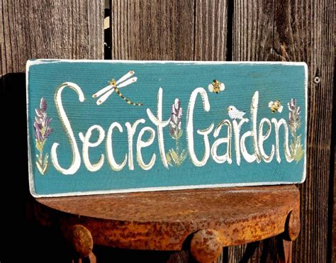 Secret garden sign,custom wood sign,primitive wood sign,garden gift ...