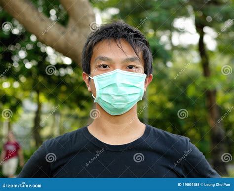 Man wearing face mask stock photo. Image of person, clean - 19004588