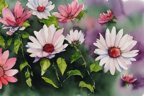 Watercolor Daisy Flower Art Print Free Stock Photo - Public Domain Pictures
