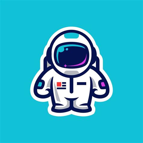 little astronaut kid cartoon mascot logo vector design, spaceman suit icon Illustration with ...