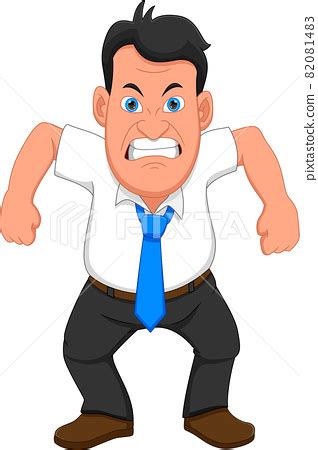 angry boss cartoon on white background - Stock Illustration [82081483 ...