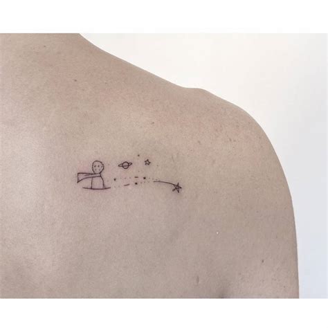 Minimalist 'The Little Prince' tattoo on the shoulder