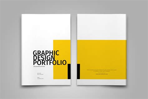 Graphic Design Portfolio Template on Yellow Images Creative Store