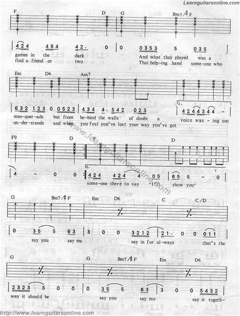 Say you say me by Lionel Richie(2) Guitar Tabs Chords Sheet Music Free ...