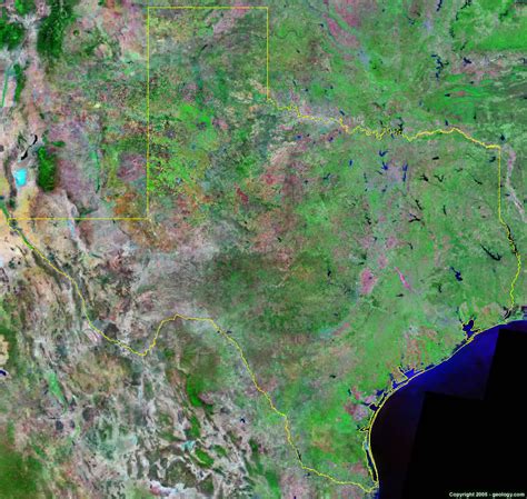 Texas Satellite Images Landsat Color Image Aerial Map Of Texas | Adams ...