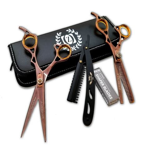 6" Professional Hair Cutting Japanese Scissors Thinning Barber Shears Set Kit - Walmart.com ...