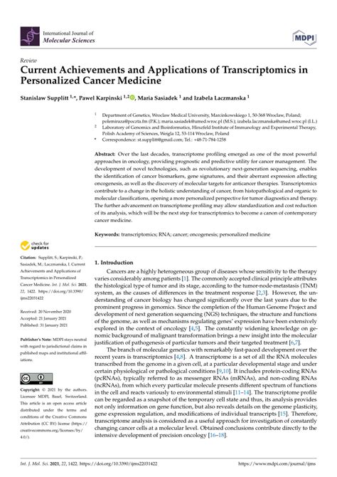 (PDF) Current Achievements and Applications of Transcriptomics in ...