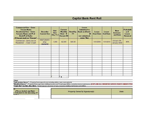 Rent Schedule Template