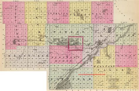 Pawnee County, Kansas 1887 Map