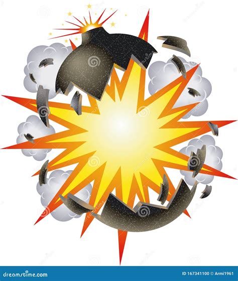 Bomb Explosion Cartoon Style Vector Background Stock Vector ...