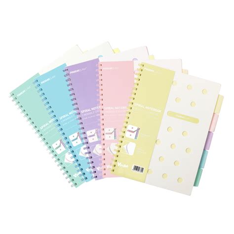 SPIRAL NOTEBOOK WITH DIVIDERS,PastelGLAM