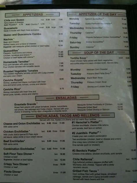 Uncle Julio's Menu, Menu for Uncle Julio's, Arlington, Arlington County - Urbanspoon/Zomato