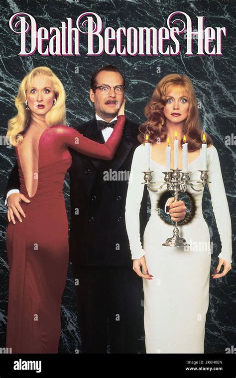 Death Becomes Her 1992 Meryl Streep, Bruce Willis & Goldie Hawn poster Stock Photo - Alamy