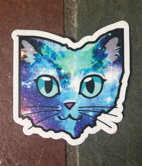 Ohio Cat sticker - Galaxy Cat | Cat stickers, Vinyl sticker, Bright ...