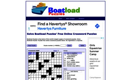 Boatloadpuzzles.com website. Free Online Crossword Puzzles.