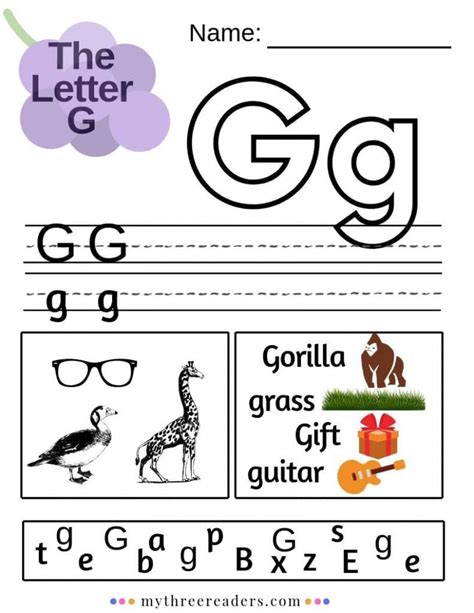 find the letter g worksheet all kids network - letter g writing practice worksheet free ...