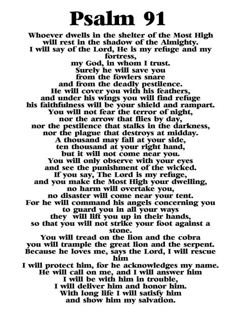 NIV Psalm 91 Prayer Cards. Credit Card Size Professionally Printed Psalm 91 Bible Poster ...