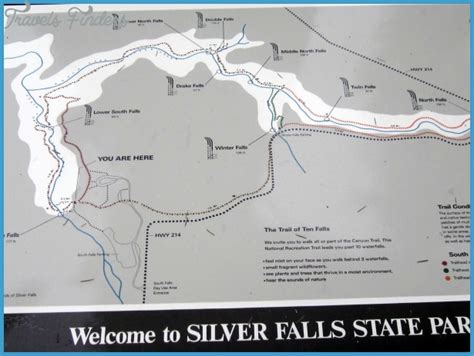 Silver Falls Hiking Trail Map - TravelsFinders.Com