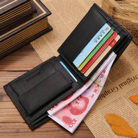 Jinbaolai’s Luxury Genuine Leather Men’s Short Bifold Casual Wallets