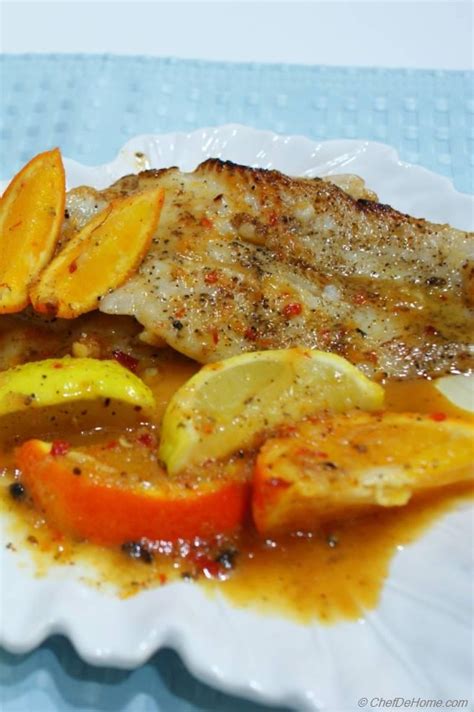 Pan-Seared Cod Fillets with Citrus Sauce Recipe | ChefDeHome.com