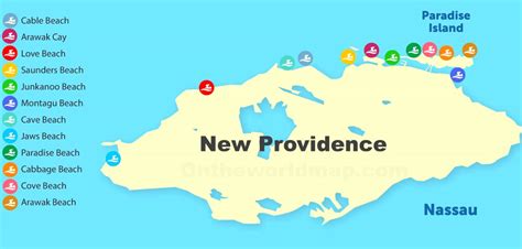 New Providence beaches map