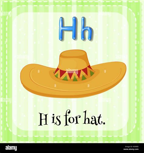 Flashcard letter H is for hat with green background Stock Vector Image ...