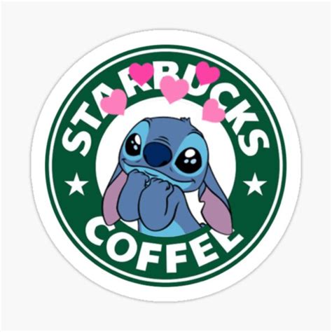 Stitch Starbucks Logo Stickers | Redbubble