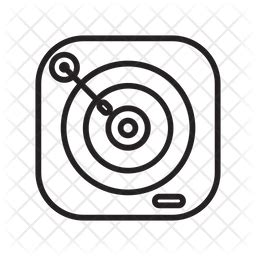 Record Player Icon - Download in Line Style