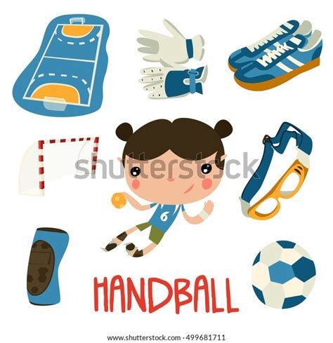 Handball Kid Cute Set Handball Equipment Stock Vector (Royalty Free ...