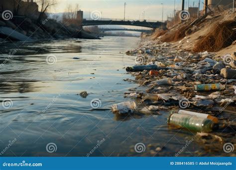 River Pollution, Garbage, Plastic, Food Waste Contribute To Environmental Harm Stock ...