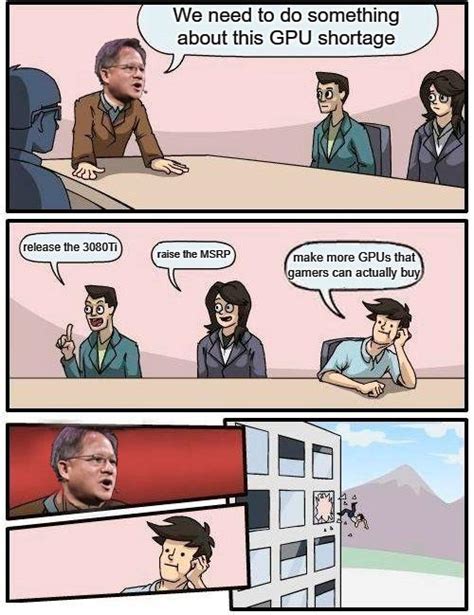 Jensen in the Nvidia board room : r/pcmasterrace