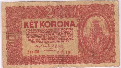 Hungary - 2 kroner 1920 used currency note - KB Coins & Currencies