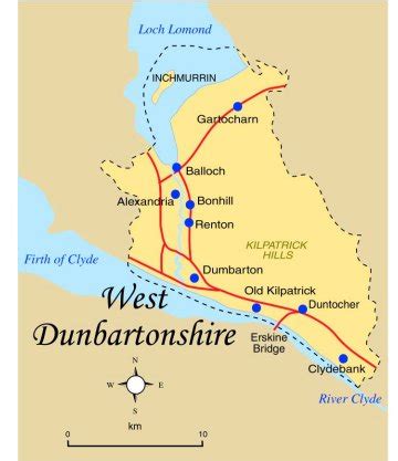 Map of West Dunbartonshire Province