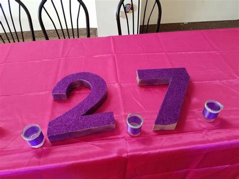 27th birthday table | Birthday table, 27th birthday, Diy centerpieces