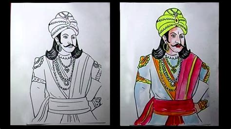 raja ka chitra / how to draw a king / raja drawing / king drawing / maharaja drawing - YouTube