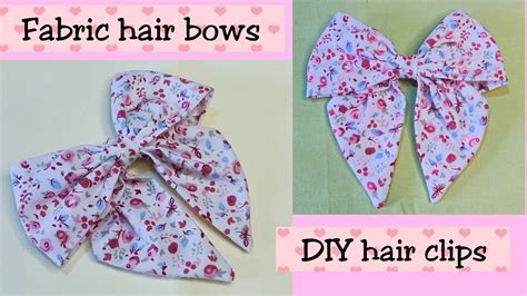 How to make fabric hair bows / DIY fabric bows / DIY Hair clips / hair ...