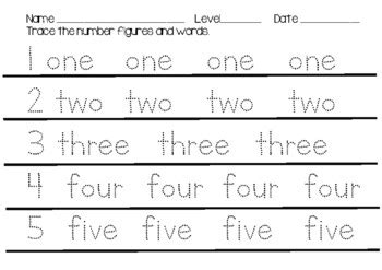 Number Words Tracing Worksheet: Learn Numbers Through Practice