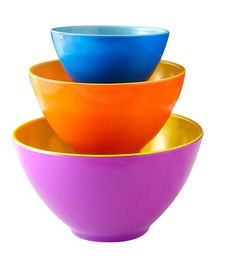 iEnjoyware Melamine Mixing Bowls - Set of 3 - Mix, Prep and Store Foods with Ease - Two-Tone ...