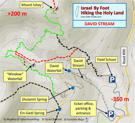 Nahal David (Stream) Long and Short Hikes - With Maps!